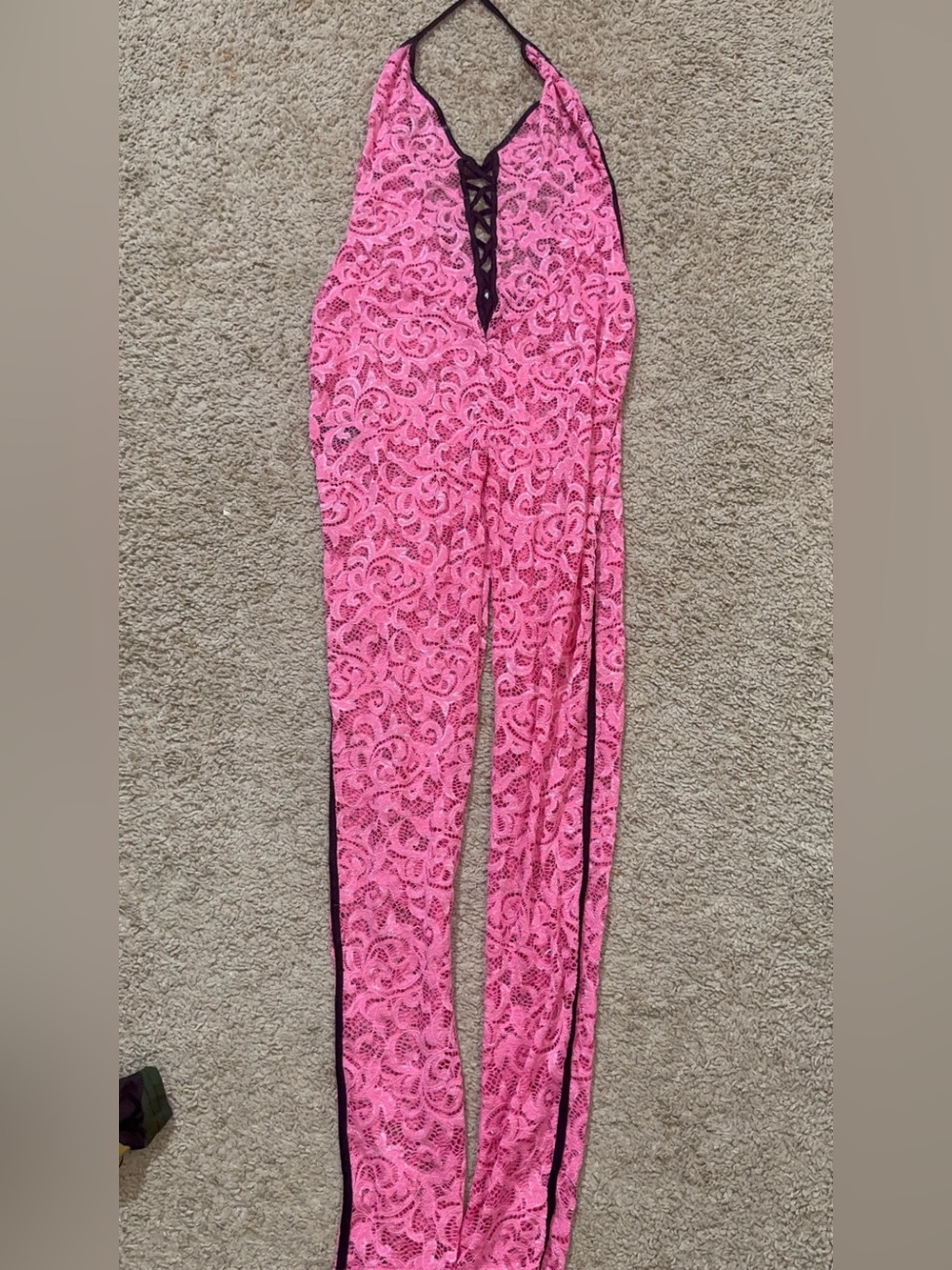 I.AM.GIA Hot Pink Lace Bralette with Black Trim